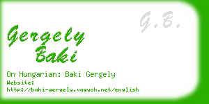 gergely baki business card